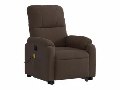 Sillón de relax | Sillón reclinable de masaje elevable tela de microfibra marrón SHL5787 Marru00f3n Outlet