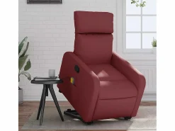 Sillón de relax | Sillón reclinable de masaje de pie cuero artificial tinto SHL8169 Rojo Discount
