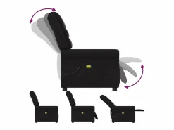 Sillón de relax | Sillón reclinable de masaje de tela SHL7032 Negro