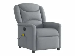 Sillón de relax | Sillón reclinable de masaje eléctrico tela claro SHL8638 Gris Discount