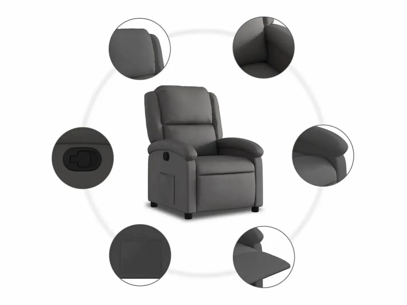 Sillón Relax|Sillón de relax | Sillón reclinable de cuero auténtico SHL2592