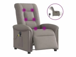 Sillón De Masaje|Sillón de relax | Sillón reclinable de masaje eléctrico tela gris taupe SHL5811