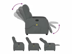 Sillón de relax | Sillón reclinable de masaje de tela gris oscuro SHL7864 Gris antracita Hot