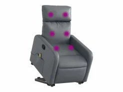 Sillón de relax | Sillón reclinable de masaje de pie cuero artificial SHL6225 Gris Hot