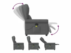 Sillón De Masaje|Sillón de relax | Sillón reclinable de masaje eléctrico tela gris oscuro SHL3450