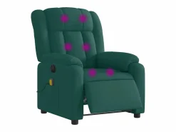 Sillón de relax | Sillón reclinable de masaje eléctrico tela verde oscuro SHL9320^ Hot
