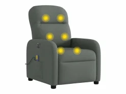 Sillón de relax | Sillón reclinable de masaje eléctrico tela gris oscuro SHL2308^