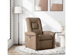 Sillón de relax | Sillón reclinable con masaje de tela marrón SHL7188^ Outlet