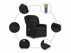 Sillón de relax | Sillón reclinable de masaje elevable tela SHL4898^ Best