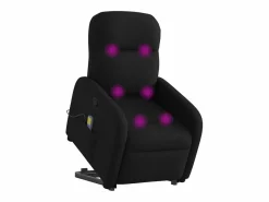Sillón de relax | Sillón reclinable de masaje elevable tela SHL3036 Negro Sale