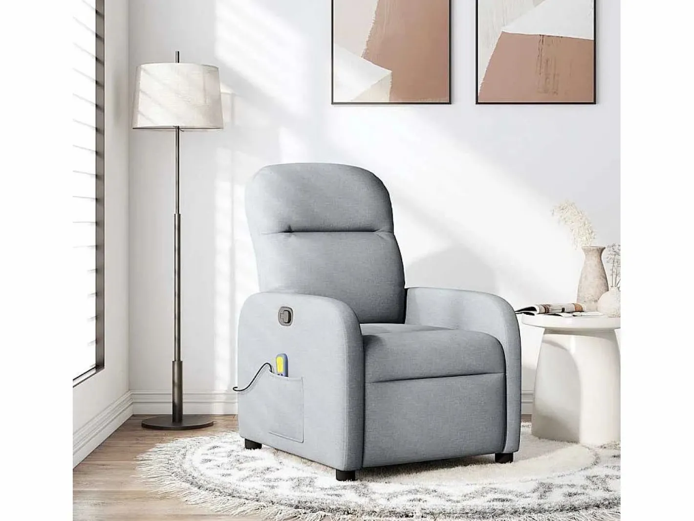 Sillón De Masaje|Sillón de relax | Sillón reclinable de masaje de tela claro SHL2629