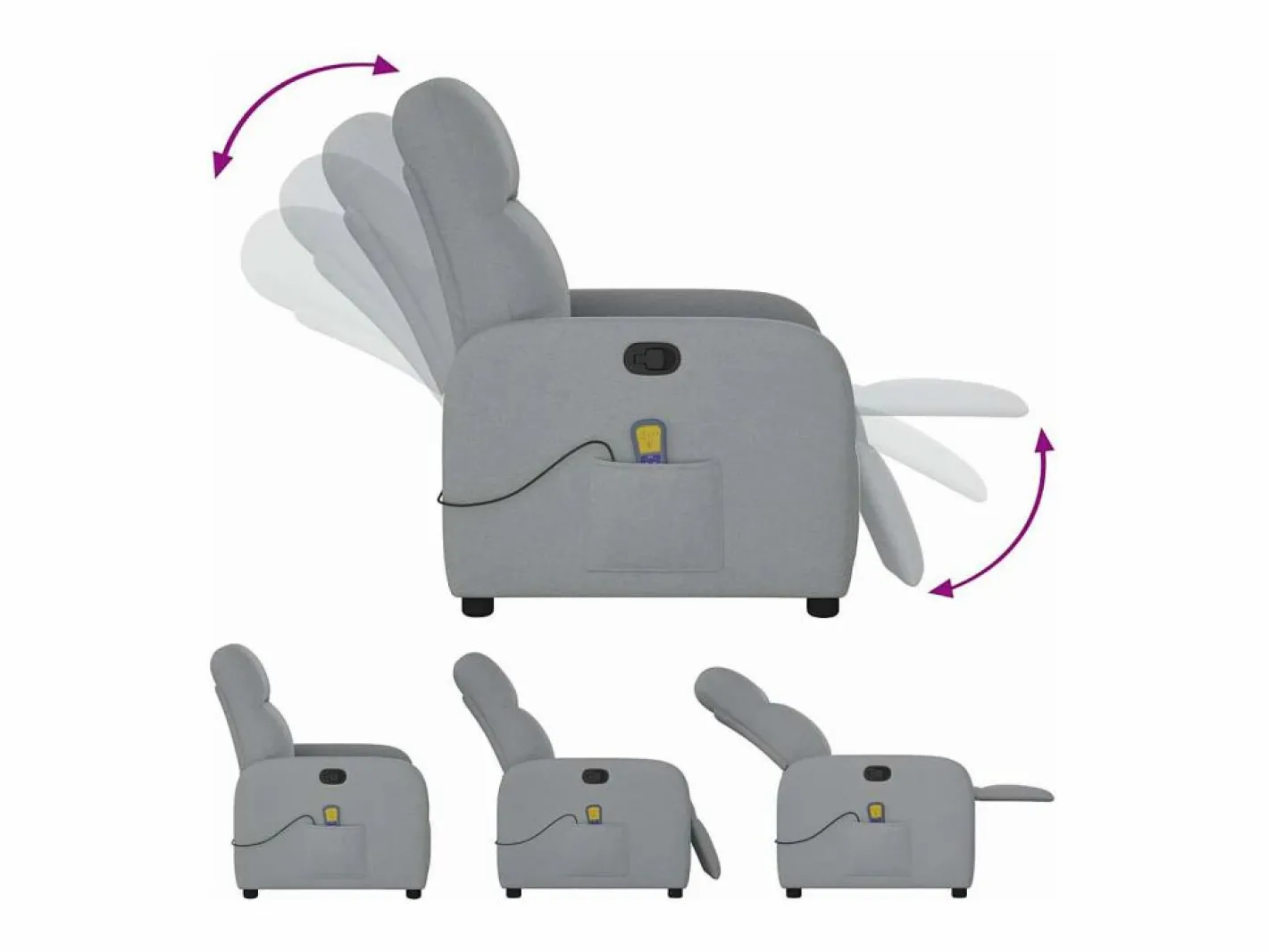Sillón De Masaje|Sillón de relax | Sillón reclinable de masaje de tela claro SHL2629