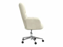 vidaxl Sillón de relax de terciopelo color blanco Crema