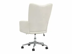 vidaxl Sillón de relax de terciopelo color blanco Crema