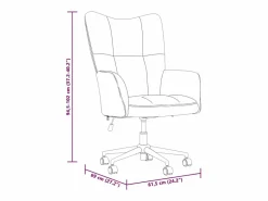 vidaxl Sillón de relax de terciopelo color blanco Crema