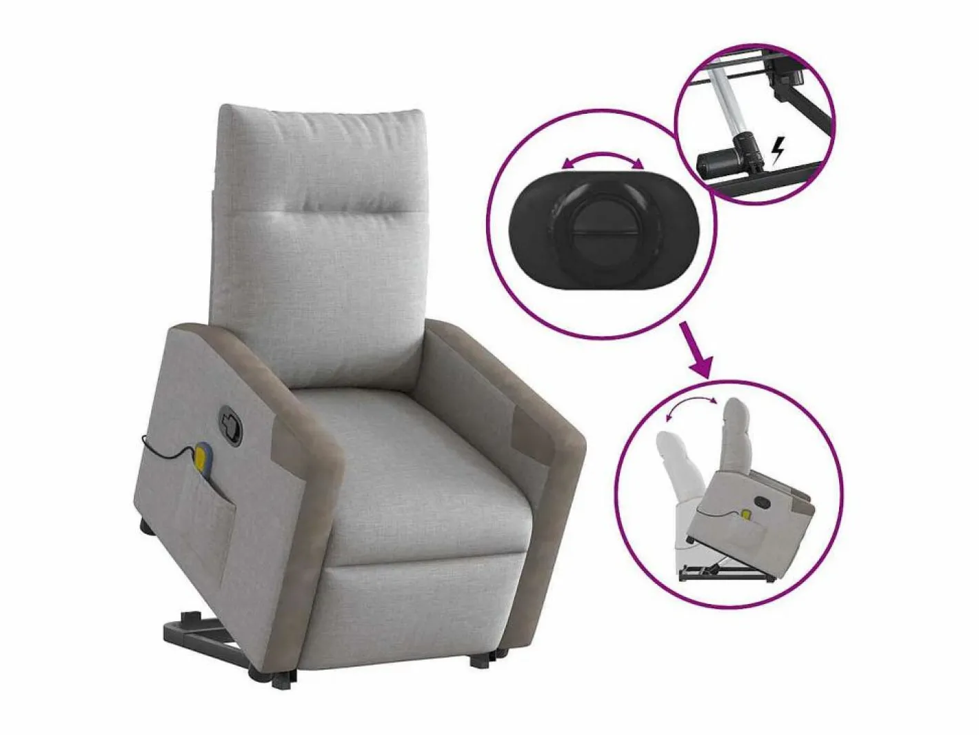Sillón De Masaje|Sillón de salón | Silla | Sillón de masaje reclinable de pie de tela nube SHL6467