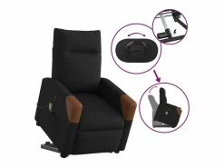 Sillón de salón | Silla | Sillón de masaje eléctrico reclinable elevable tela SHL7552 Negro