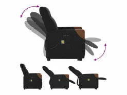 Sillón de salón | Silla | Sillón de masaje eléctrico reclinable elevable tela SHL7552 Negro