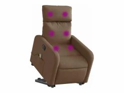 Sillón de salón | Silla | Sillón de masaje eléctrico reclinable elevable tela marrón SHL7849^ Discount