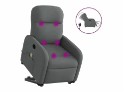 Sillón de salón | Silla | Sillón de masaje eléctrico reclinable elevable tela gris oscuro SHL8828 Gris antracita Hot