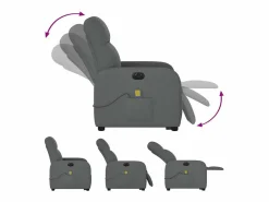 Sillón de salón | Silla | Sillón de masaje eléctrico reclinable elevable tela gris oscuro SHL8828 Gris antracita Hot