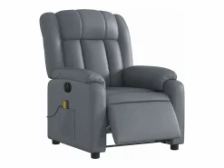 Sillón de salón | Silla | Sillón de masaje reclinable eléctrico cuero sintético SHL7935 Gris New