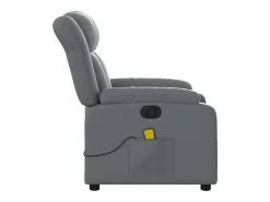 Sillón de salón | Silla | Sillón de masaje reclinable eléctrico cuero sintético SHL7935 Gris New