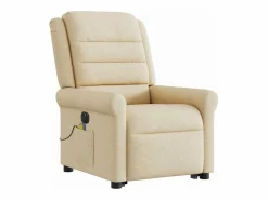 Sillón de salón | Silla | Sillón de masaje eléctrico reclinable elevable tela SHL5886 Crema Discount