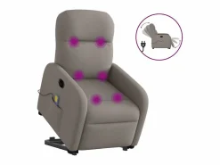 Sillón de salón | Silla | Sillón de masaje eléctrico reclinable elevable tela taupé SHL7158 Topo Sale
