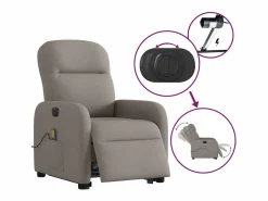 Sillón de salón | Silla | Sillón de masaje eléctrico reclinable elevable tela taupé SHL7158 Topo Sale