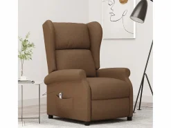 Sillón Relax|Sillón de salón | Silla | Sillón orejero reclinable eléctrico tela marrón SHL5999