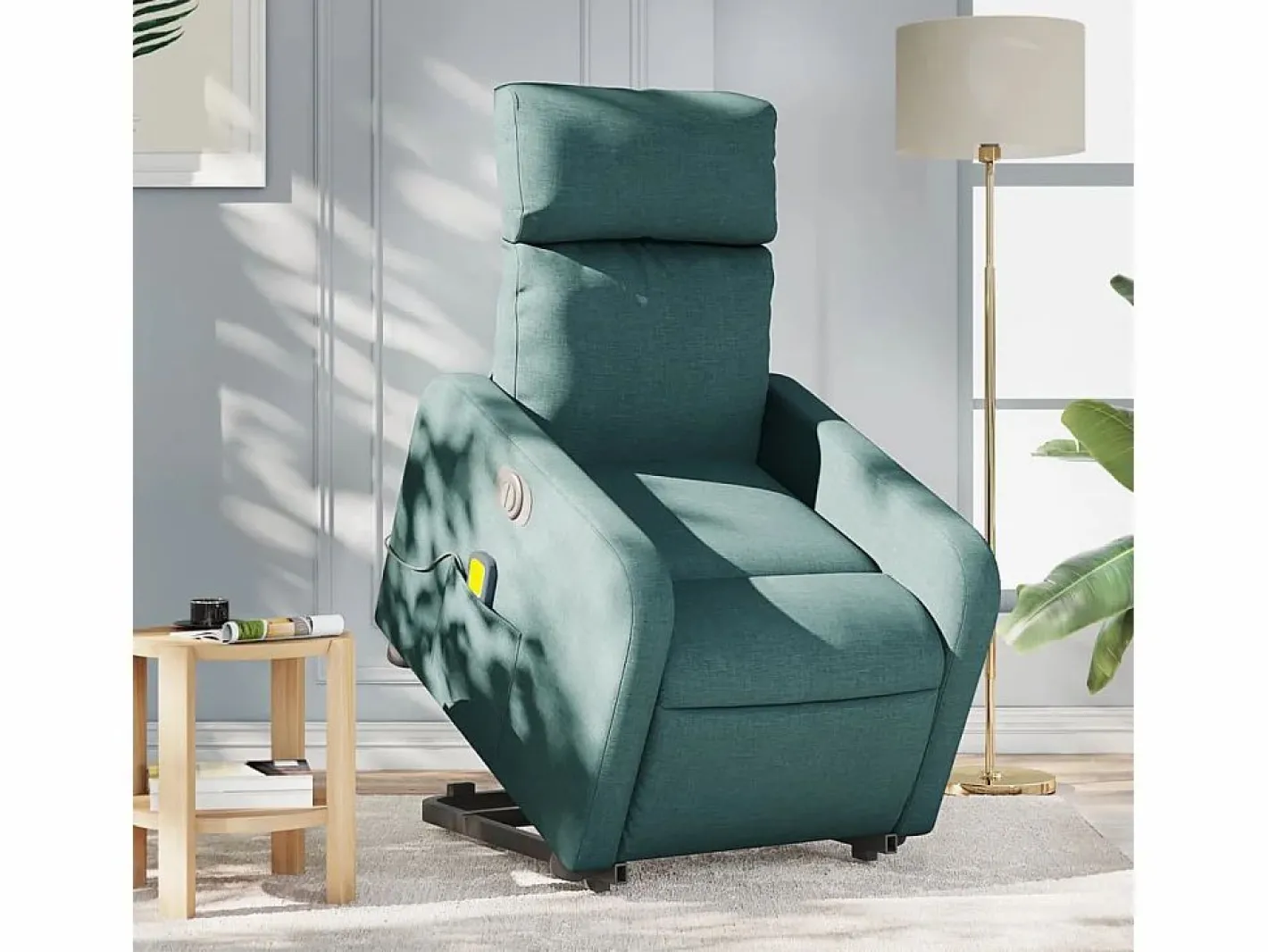 Sillón de salón | Silla | Sillón masaje eléctrico reclinable elevable tela verde oscuro SHL5032 Verde pino Sale