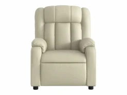 Sillón de salón | Silla | Sillón de masaje reclinable eléctrico cuero sintético SHL5673 Crema New