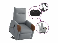 Sillón De Masaje|Sillón de salón | Silla | Sillón de masaje reclinable de pie de tela claro SHL7393