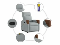 Sillón De Masaje|Sillón de salón | Silla | Sillón de masaje reclinable de pie de tela claro SHL7393
