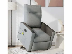 Sillón de salón | Silla | Sillón de masaje eléctrico reclinable elevable tela claro SHL5202^ New