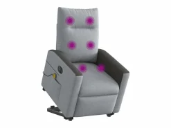 Sillón de salón | Silla | Sillón de masaje eléctrico reclinable elevable tela claro SHL5202^ New