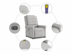 Sillón de salón | Silla | Sillón de masaje reclinable de tela nube SHL4994 Gris New