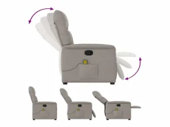 Sillón de salón | Silla | Sillón de masaje reclinable de tela gris taupé SHL9515^ Discount