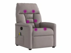 Sillón de salón | Silla | Sillón de masaje reclinable de tela gris taupé SHL9515^ Discount