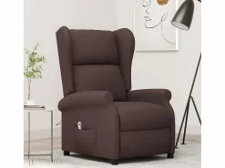 Sillón de salón | Silla | Sillón orejero reclinable eléctrico de tela marrón oscuro SHL3871 Marru00f3n Sale