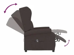 Sillón de salón | Silla | Sillón orejero reclinable eléctrico de tela marrón oscuro SHL3871 Marru00f3n Sale