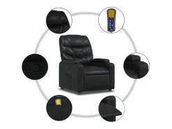 Sillón de salón | Silla | Sillón de masaje reclinable cuero sintético SHL3434 Negro Hot