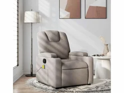 Sillón de salón | Silla | Sillón de masaje reclinable de tela gris taupé SHL6800 Topo Best