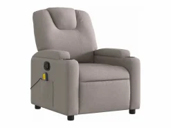 Sillón de salón | Silla | Sillón de masaje reclinable de tela gris taupé SHL6800 Topo Best