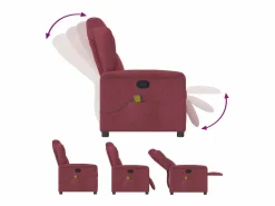 Sillón De Masaje|Sillón de salón | Silla | Sillón de masaje reclinable de tela color vino tinto SHL9983
