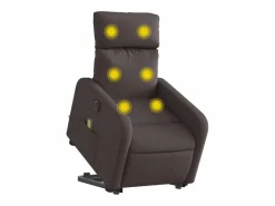 Sillón de salón | Silla | Sillón masaje eléctrico reclinable elevable tela marrón oscuro SHL8888 Marru00f3n Clearance