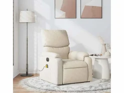 Sillón de salón | Silla | Sillón de masaje reclinable de tela SHL8021 Crema Outlet