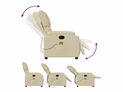 Sillón de salón | Silla | Sillón de masaje reclinable de tela SHL8021 Crema Outlet