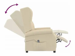 Sillón Relax|Sillón de salón | Silla | Sillón orejero reclinable eléctrico tela blanco SHL7818